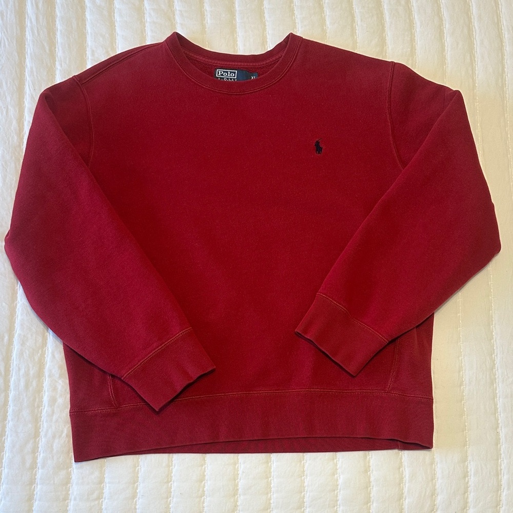 Vintage Rare Polo Ralph Lauren Side Rib Sweatshirt Pony Logo USA Heavyweight